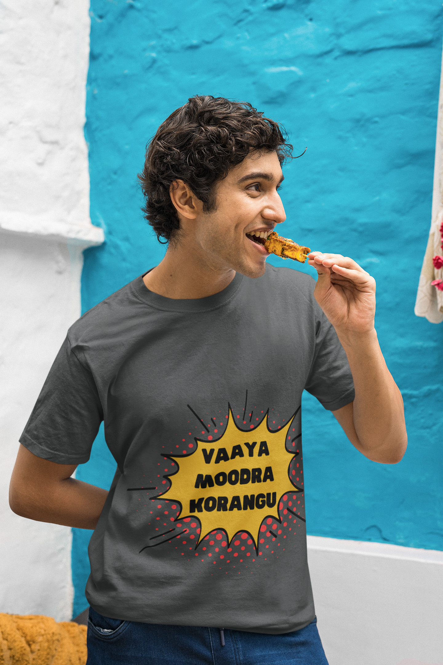 Vaaya Moodra Korangu Crew Neck T-Shirt