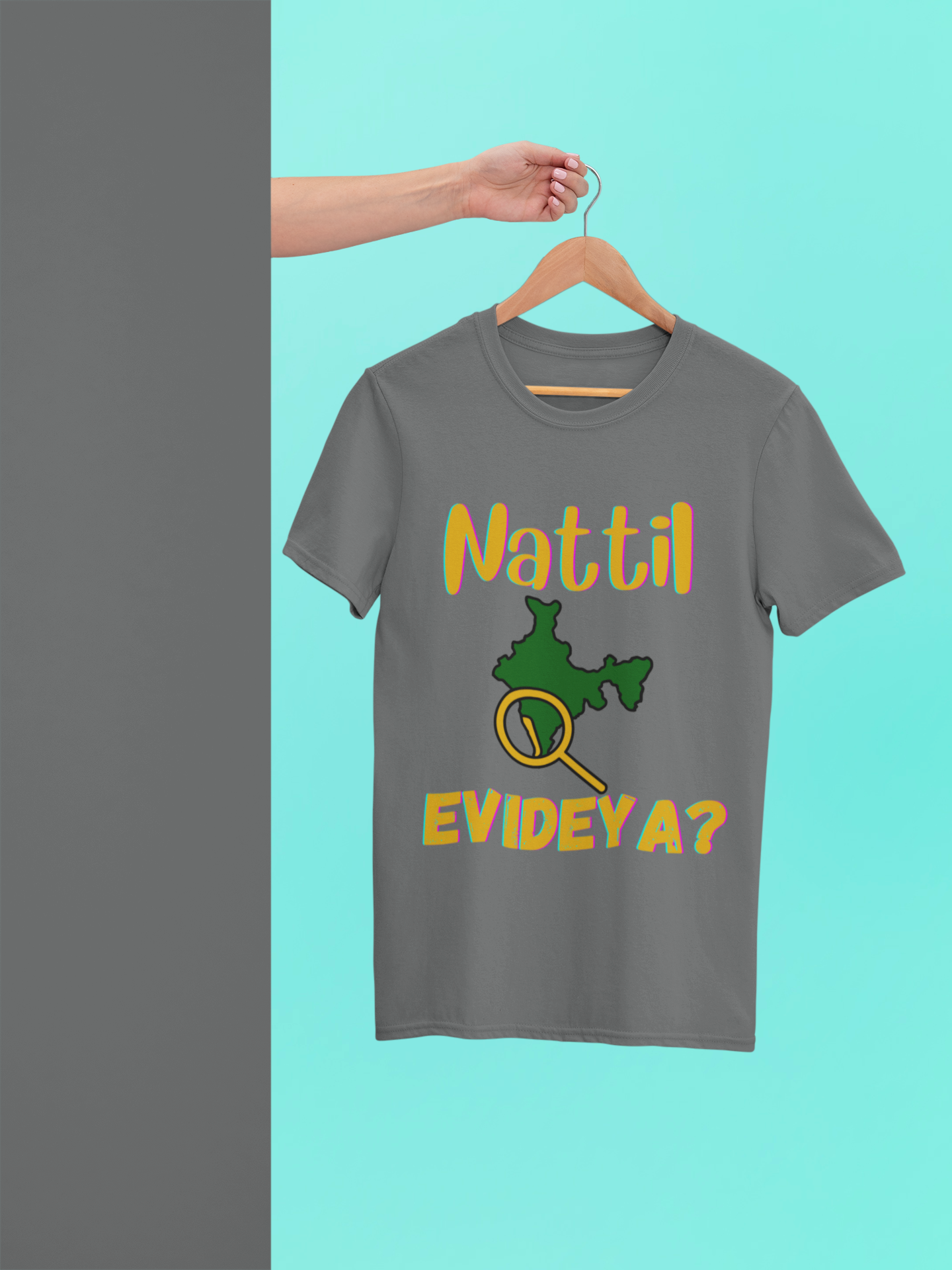 Nattil Evideya? Crew Neck T-Shirt