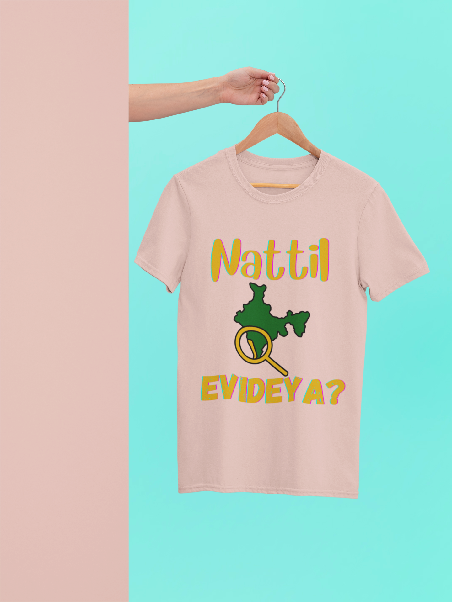 Nattil Evideya? Crew Neck T-Shirt