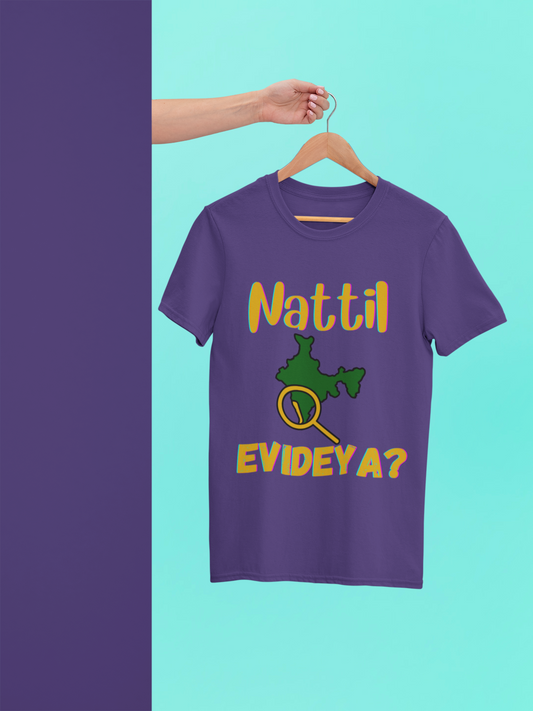 Nattil Evideya? Crew Neck T-Shirt