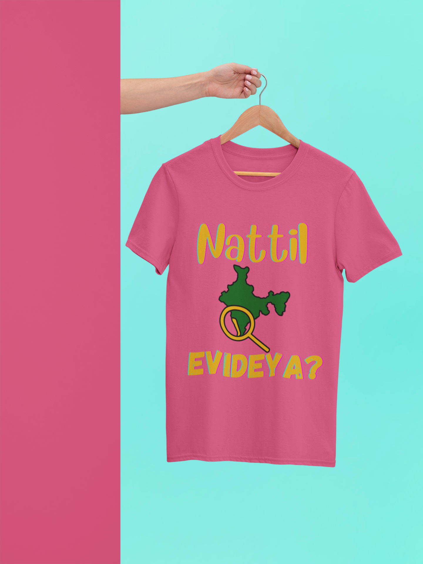 Nattil Evideya? Crew Neck T-Shirt