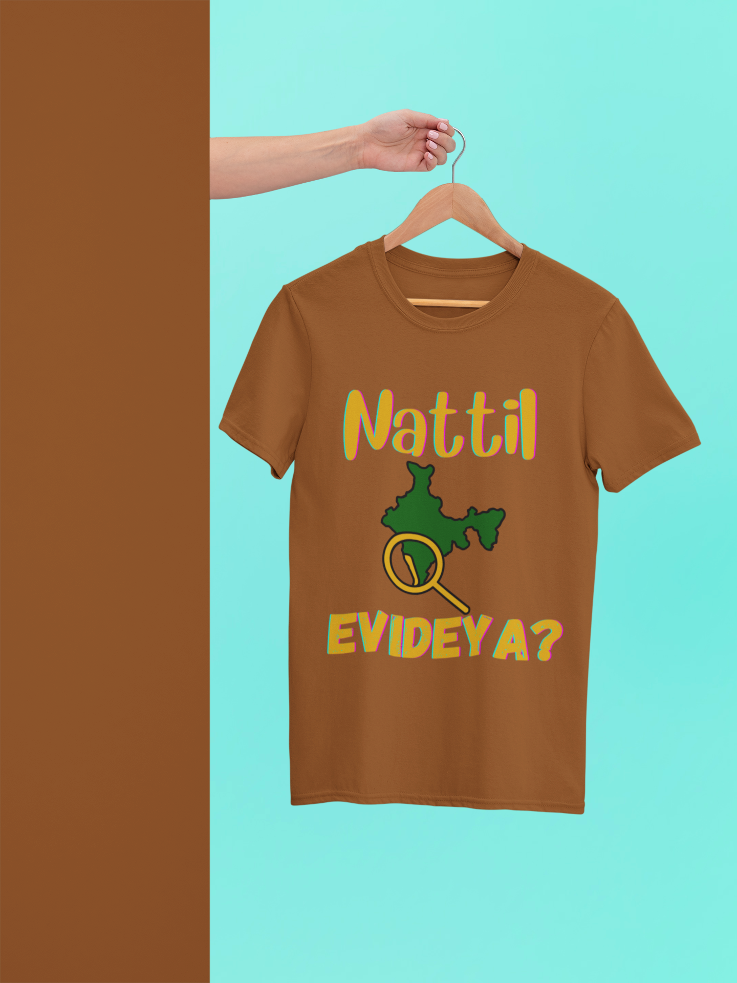 Nattil Evideya? Crew Neck T-Shirt