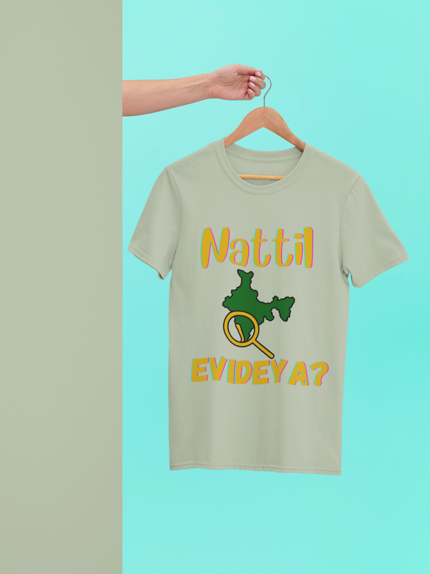 Nattil Evideya? Crew Neck T-Shirt