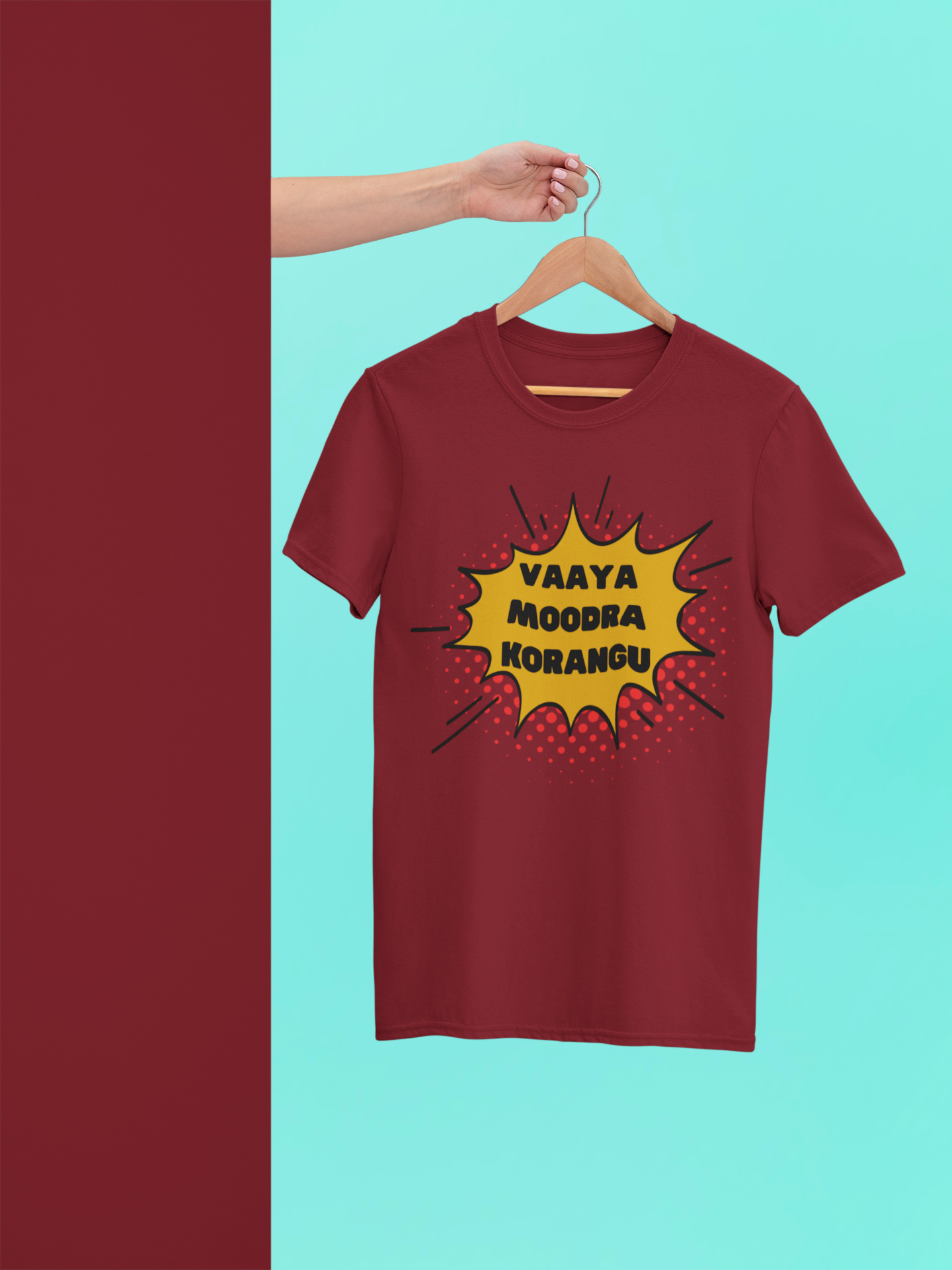 Vaaya Moodra Korangu Crew Neck T-Shirt