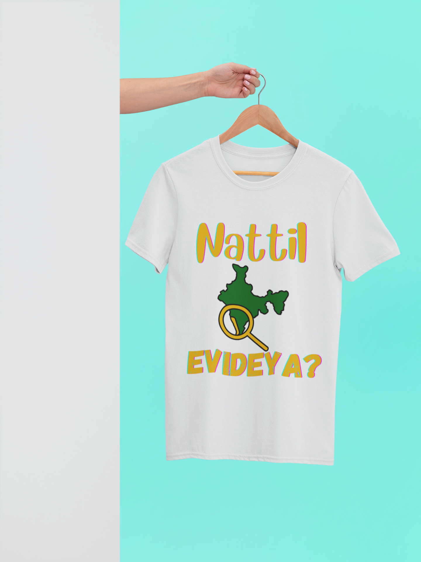 Nattil Evideya? Crew Neck T-Shirt